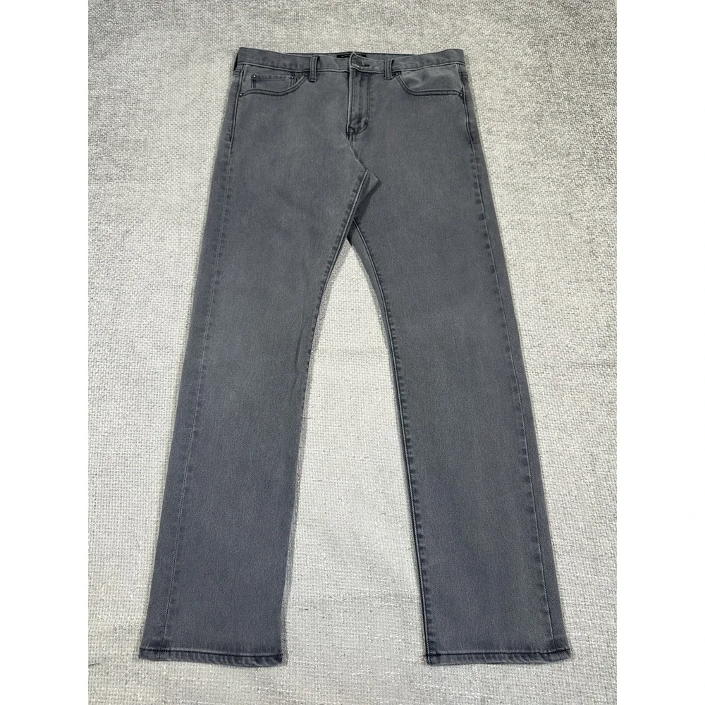 Banana Republic Jeans Mens 34x32‎ Gray Premium Performance Stretch Slim Straight